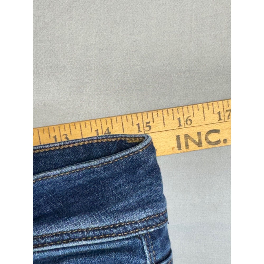 American Eagle Kick Boot Super Stretch Blue Denim Jeans Size 8 Regular - Picture 7 of 9